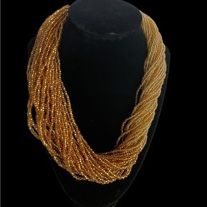 Multi-layered beaded necklace